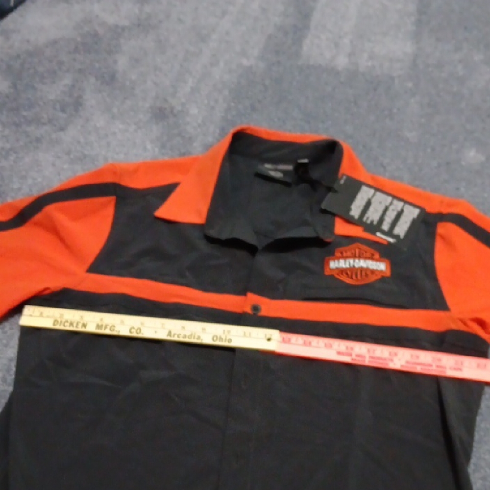 Harley-Davidson Men's Black and Orange Casual Shirt - Picture 4 of 7